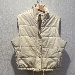 Ashley by 26 International - Cream Puffer Vest